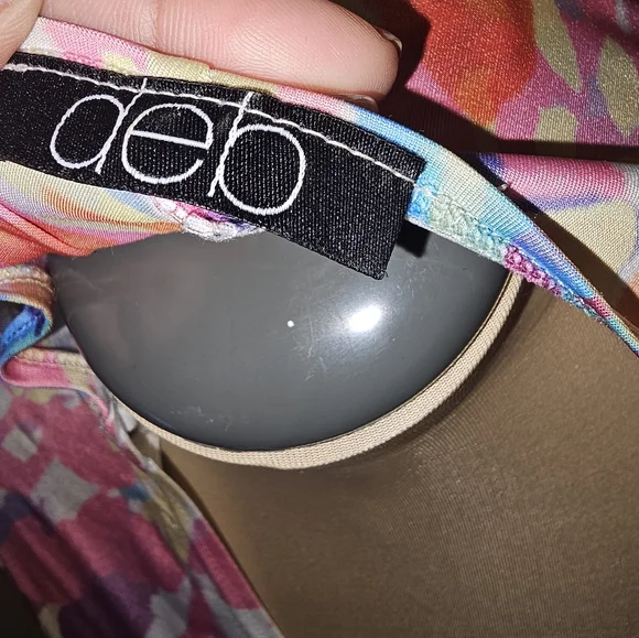 Deb Colorful Short Sleeve Abstract Print Top With Sequin Sz XL - Picture 4 of 5